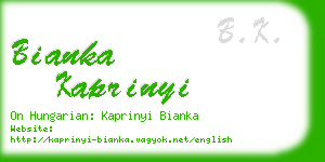 bianka kaprinyi business card